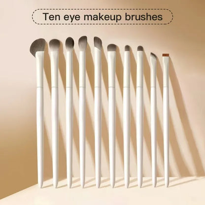 5/8/10pcs Natural Eye Makeup Brushes Set Detail Eyeshadow Brush Makeup Brush Kit White Ultra Soft Eyeshadow Eyeliner Makeup Tool