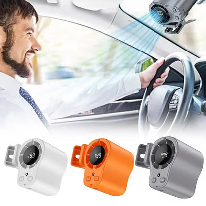 Summer Semiconductor Cooling Car Fan with LED Display USB Rechargeable Clip Portable Desk Fans 360 Rotation For Camping
