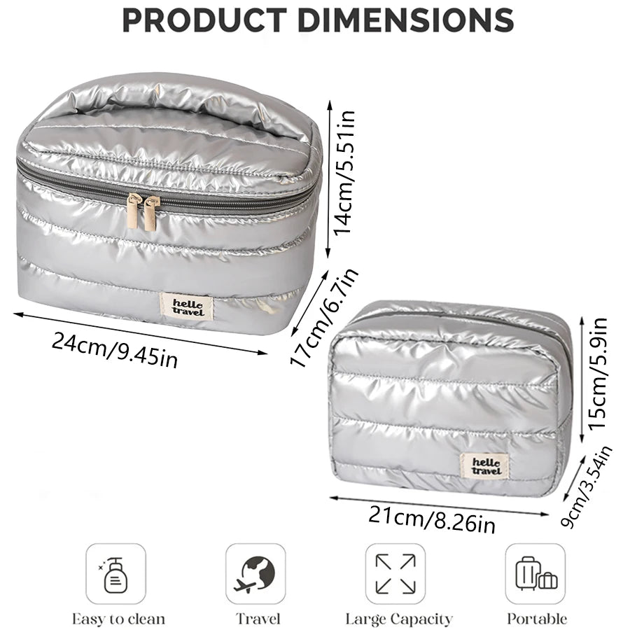 Puffy Makeup Water Proof Bag, Fashionable & Durable Fabric, large capacity makeup bag & Toiletry Storage Bag for Travel,