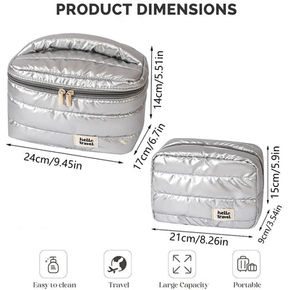 Puffy Makeup Water Proof Bag, Fashionable & Durable Fabric, large capacity makeup bag & Toiletry Storage Bag for Travel,