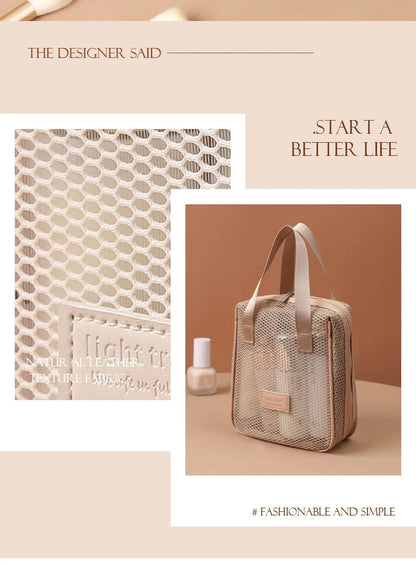Multi-Functional Mesh Makeup Bag Pouch Large Capacity Portable Storage Case Travel Toiletry Bags Cosmetic Bag