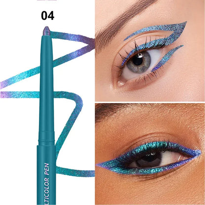 Pearlescent Aurora Purple Eyeliner Pen Chameleon Metallic Eye Liner Shiny Eyeshadow Lying Silkworm Green Blue Makeup Pigment