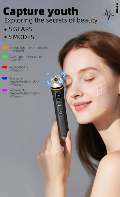 Ager Booster Pro Lifting Face Neck Therapy Device, Anti-Aging Skin Tightening Massager for Pore Refining Skincare Absorption