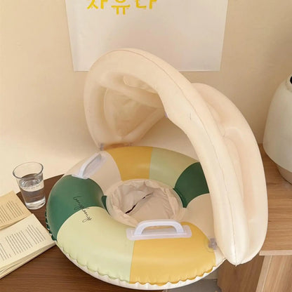 swimming Pool Float Baby Retro Children's Swimming Pool Float with Sunshade Seat Ring For Kid Child Swimming Circle Beach Water