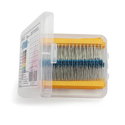 0.25W Metal Film Resistor kit set 30 Values resistors pack , 10 ohm ~1M Resistance 1% Set of resistors diy electronic components