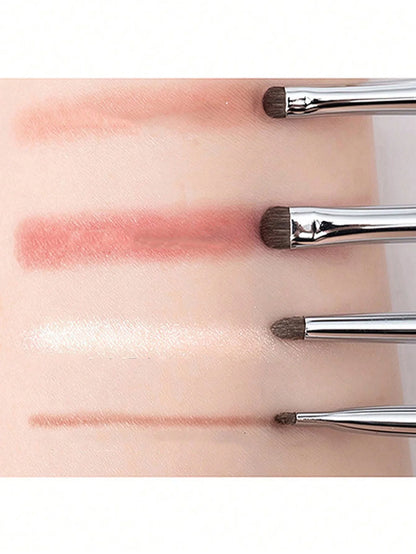4Pcs Small Eyeshadow Brushes for Fine-Tuning Eye Makeup, Tapered Small Brushes for Highlighting, Fine Detail Blending, and Concealing