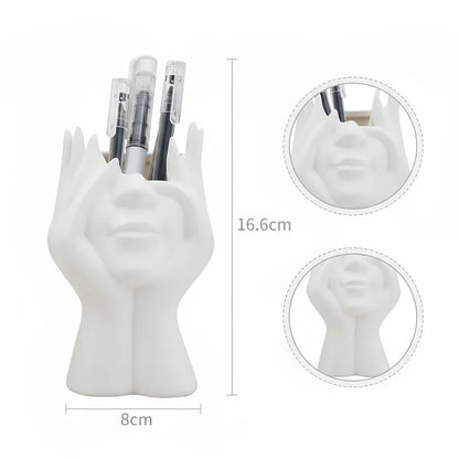 Classical Plastic Face Vase Storage Holders Creative Body Art Styling Office Organizers Multifunctional Makeup Brush Holder