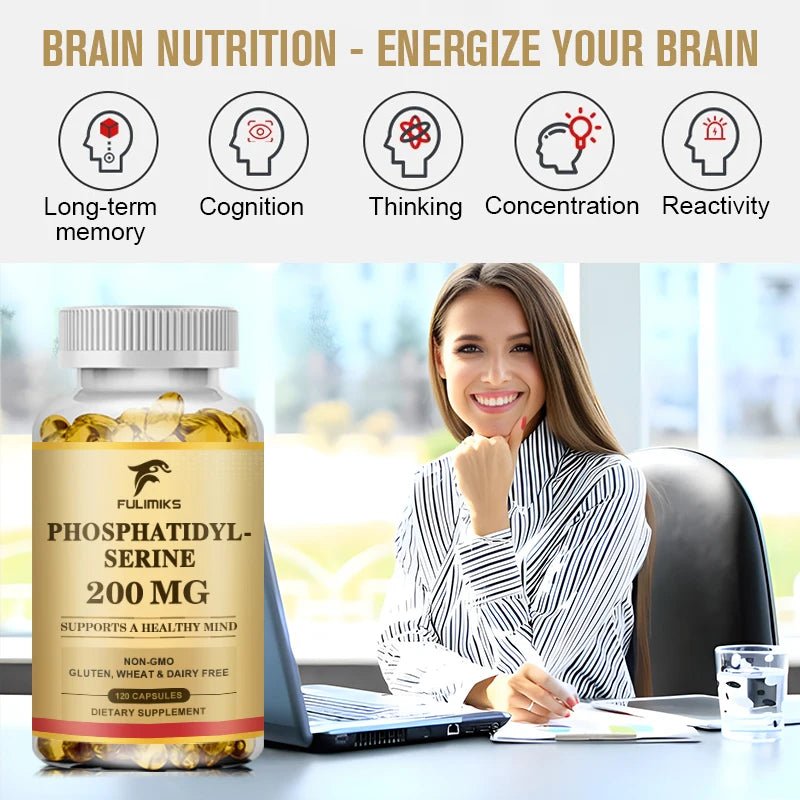 Buy 1 Get 1 Free! Advanced Phosphatidyl Serine Supplement, for Brain & Memory, Cortisol Manager for Stress Relief & Mental Focus