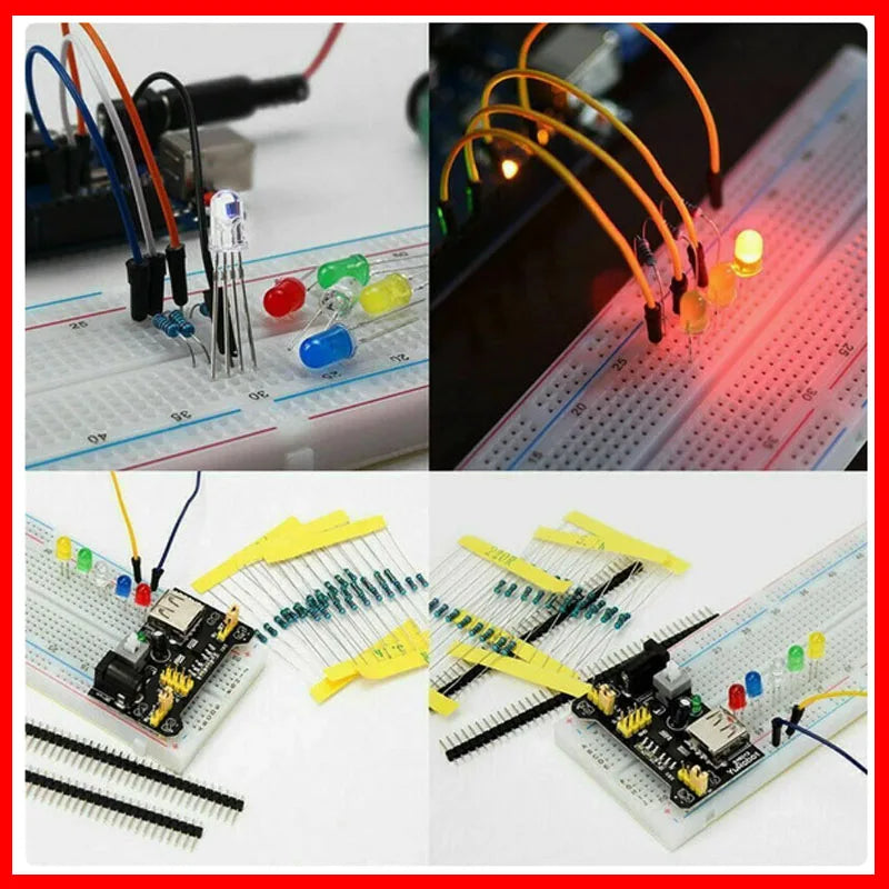 Electronic Components Electrolytic Capacitor Resistor, LED 830 Hole Breadboard Kit, UNO R Component Pack, Beginner Start
