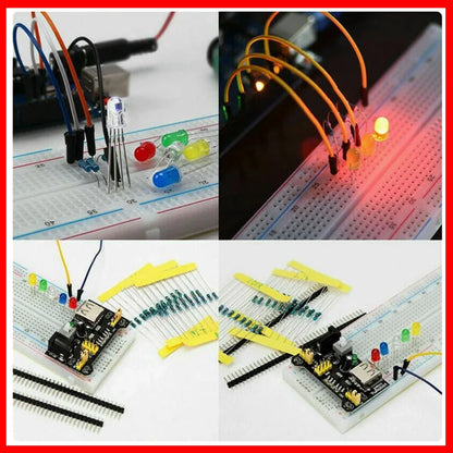 Electronic Components Electrolytic Capacitor Resistor, LED 830 Hole Breadboard Kit, UNO R Component Pack, Beginner Start