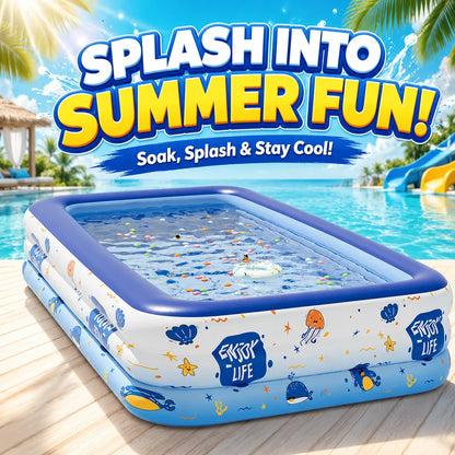1PC Swimming Pool for Family Pattern Blue Big Inflatable Large PVC Pools Baby Swimming Pools Indoor Outdoor Toddler Bathtub