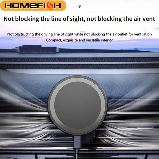 HOMEFISH Magnetic Car Wireless Charger Stand Mobile Phone Chargers Holder For Phone Pad  Watch Earphones Fast Charging Station