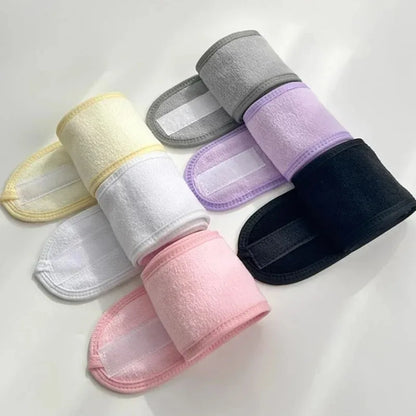 Fashion Women Wide Hairband Adjustable Makeup Wash Face Toweling Hair Wrap Headbands Face Washing Yoga Hair Make Up Accessories