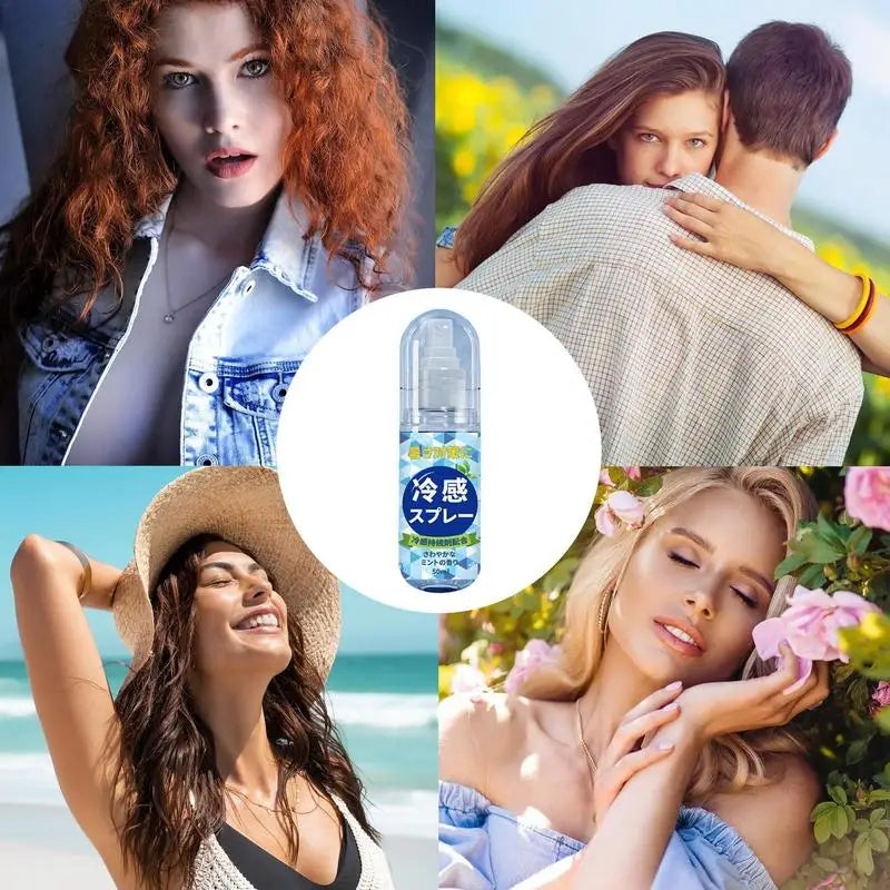 Cooling Mist Spray Peppermint Cooling Mist Cool Down Spray Summer Cooling Hydrating Hot Flash Relief Spray Long-lasting Cool