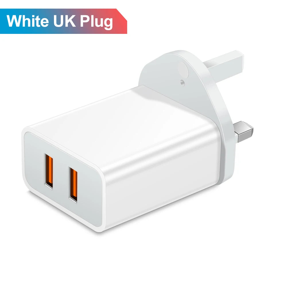 Dual USB Charger Fast Charging Adapter Portable Wall Travel Charger Mobile Phone Chargers for Oneplus Oppo iPhone Xiaomi 15 17