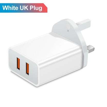 Dual USB Charger Fast Charging Adapter Portable Wall Travel Charger Mobile Phone Chargers for Oneplus Oppo iPhone Xiaomi 15 17