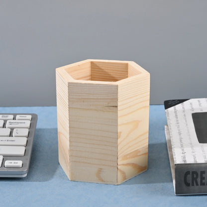 Wooden stationery storage box for pens, pencil cases, office pen holders, makeup brush containers, stationery supplies,