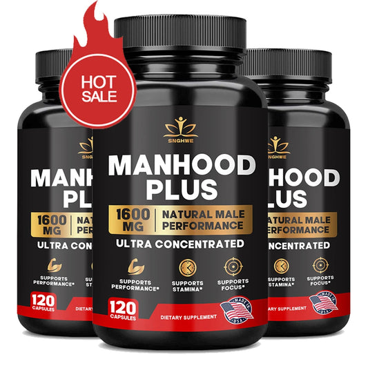 Manhood Plus capsules enhance masculinity, promote better blood flow, improve muscle strength, and elevate mood