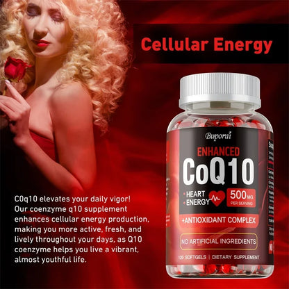 CoQ10 Supplement - Antioxidant, Promotes Blood Circulation, Heart Health and Energy Production, and Enhances Immunity