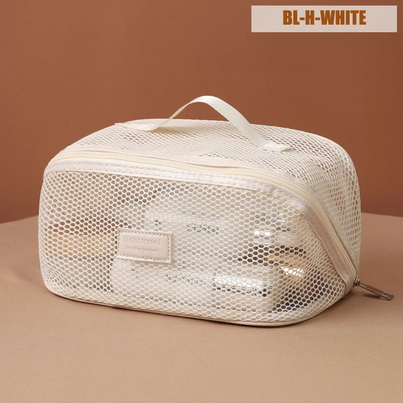 Multi-Functional Mesh Makeup Bag Pouch Large Capacity Portable Storage Case Travel Toiletry Bags Cosmetic Bag