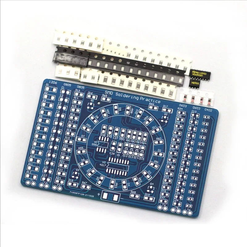 SMT SMD Electronic Component Welding Practice Board Soldering DIY Kit Resitor Diode Transistor By start Learning Electronic