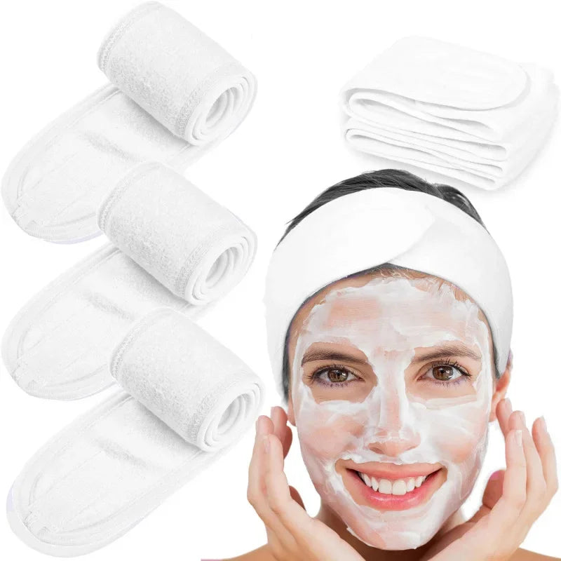 Fashion Women Wide Hairband Adjustable Makeup Wash Face Toweling Hair Wrap Headbands Face Washing Yoga Hair Make Up Accessories