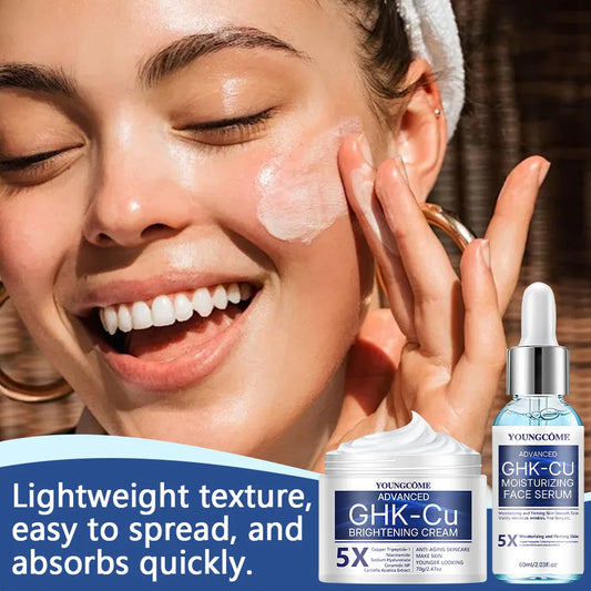 GHK-CU Copper Peptide Anti-Aging Face Cream & Serum - Firming & Hydrating Moisturizer for All Skin Types, Skincare for Women