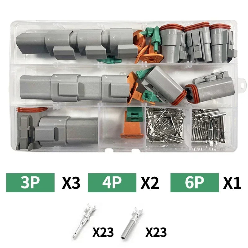Boxed Deutsch Type DT Connector Kit Waterproof Wire DT Series Connector Set Box DT06/DT04 2/3/4/6/8/12 Pins Sealed Plug