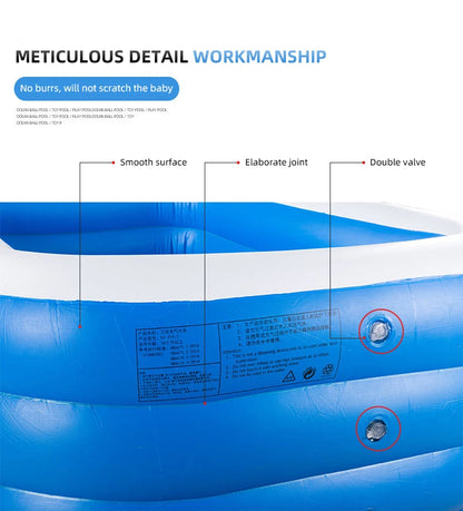 2m/2.6m Large Inflatable Swimming Pool Adults Kids Pools Bathing Tub Outdoor Indoor Bathtub Water Pool Family Party Toys