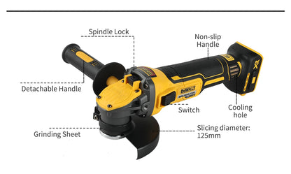 DEWALT DCG409 20V Brushless Cordless Angle Grinder: 125mm Rechargeable Portable Cutting & Polishing Power Tool