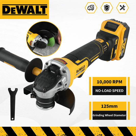 DEWALT 20V Cordless Brushless Angle Grinder,125mm 10000rpm 680W, Safety Lock & Dust Exhaust for Metal Wood Tile Cutting Grinding