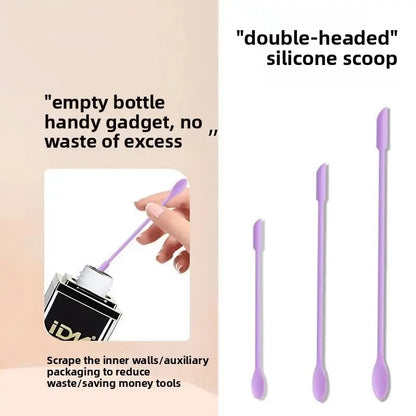 1/3pcs Double-Head Silicone Scraper Spoon Set Makeup Brushes Cosmetics Tools Beauty Accessories Reusable Silicone Scoop Scraper