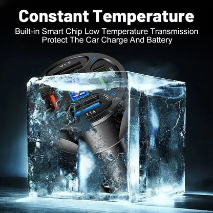 Dual USB Output Mobile Phone Car Charger Type C Fast Charging 6 Ports Car Chargers Mini Universal Car Charger Adapter