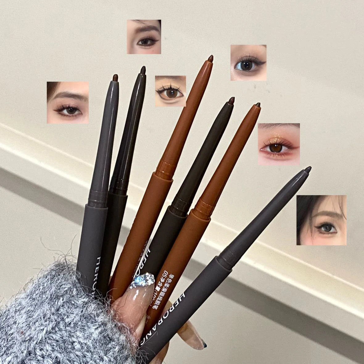 Pumpkin Brown Eyeliner Gel Pencil Waterproof Matte Smooth Quick Dry Non-Smudge Easy Wear Under Eye Liner Shadow Stick Makeup