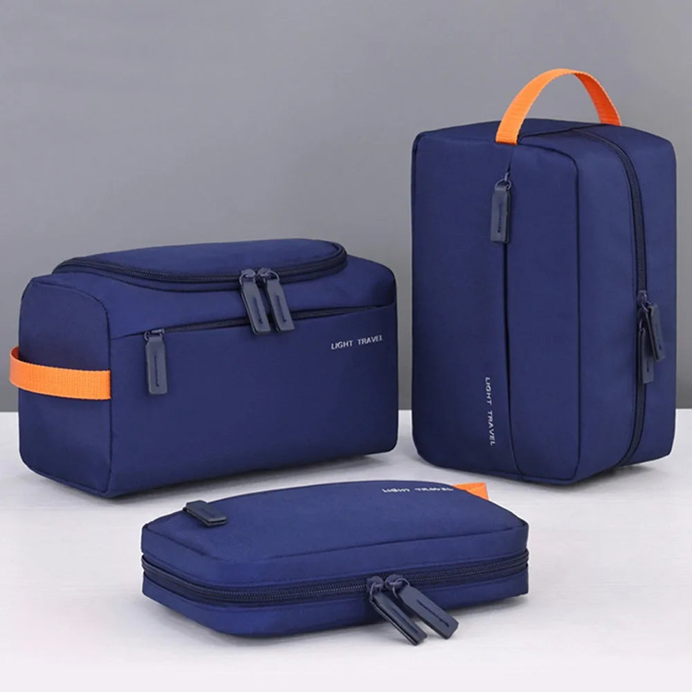 3-in-1 Travel Toiletry Bag Oxford Cloth Lightweight Waterproof Shaving Bag Handheld Makeup Bag Makeup Organizer Business