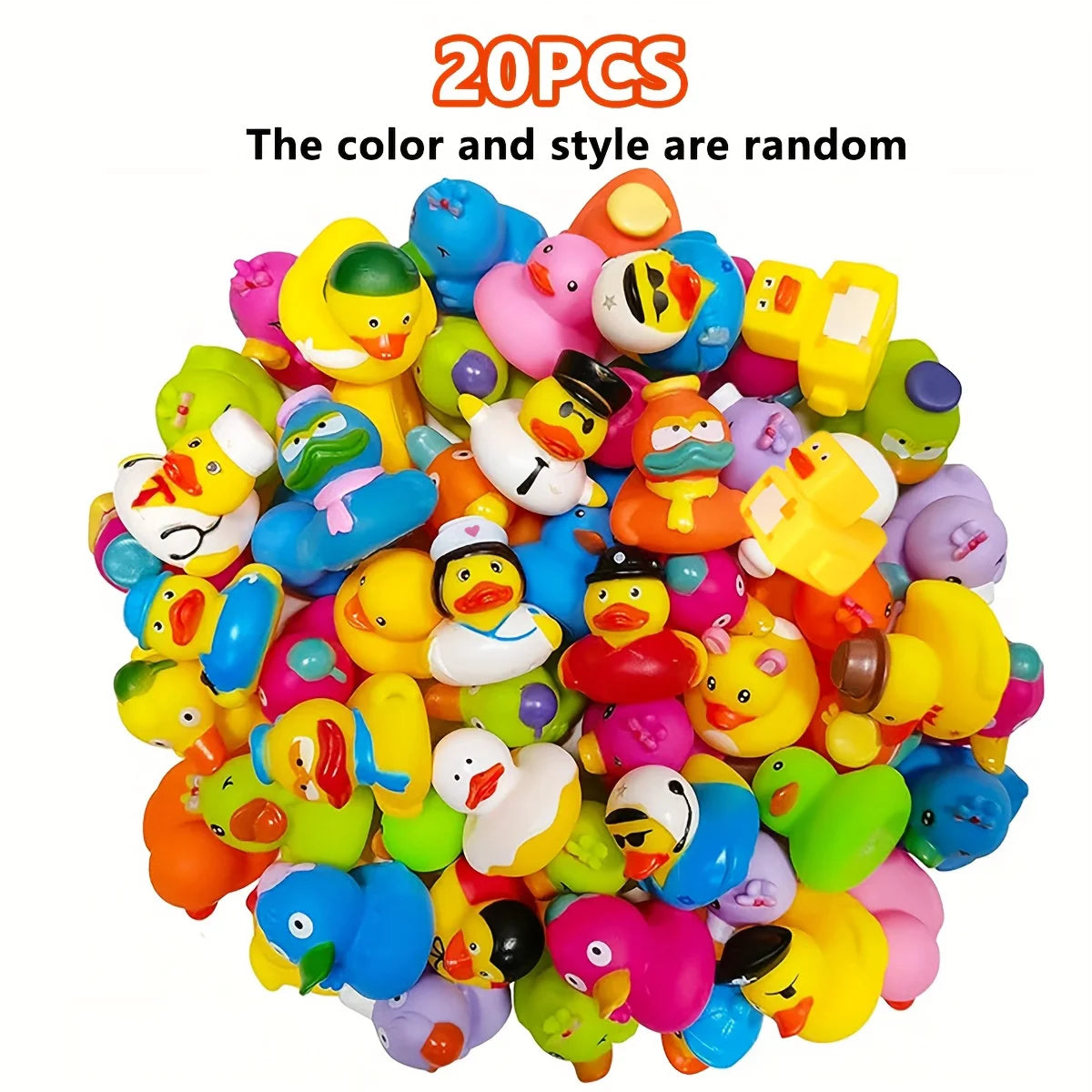Summer children's swimming pool float toys, suitable for boys and girls' swimming pool parties. Mini rubber ducks, birthday