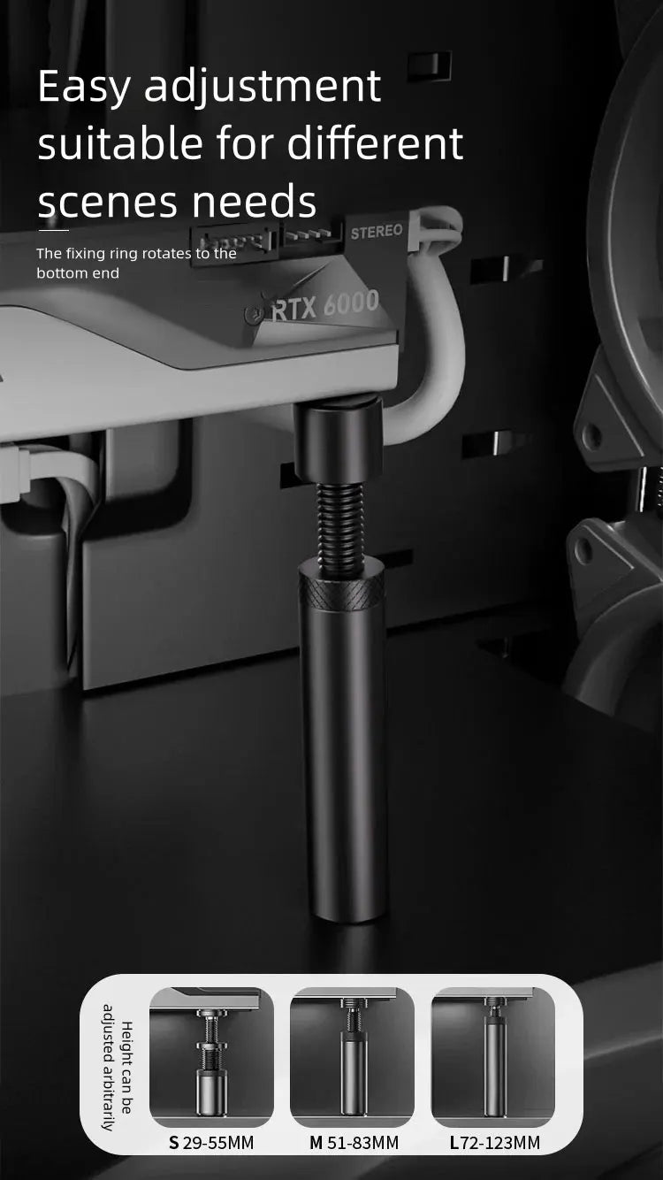 Ldpcsj computer graphics card bracket vertical vertical telescopic jack acrylic adjustable fixed graphics card support frame