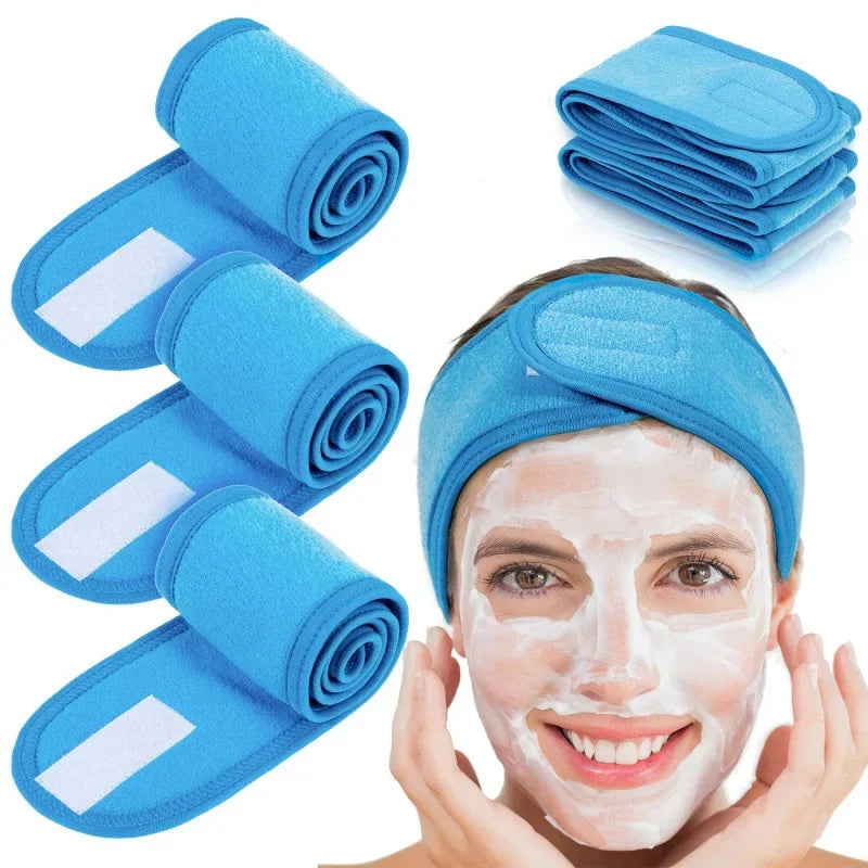Fashion Women Wide Hairband Adjustable Makeup Wash Face Toweling Hair Wrap Headbands Face Washing Yoga Hair Make Up Accessories