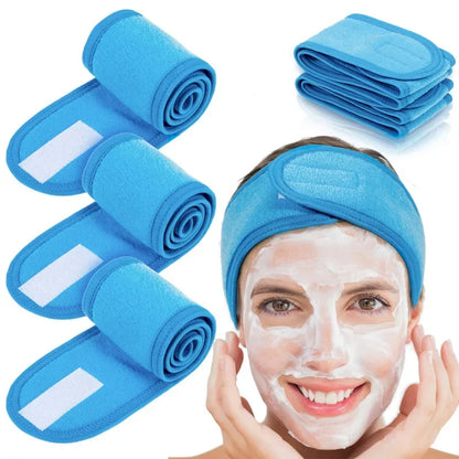 Fashion Women Wide Hairband Adjustable Makeup Wash Face Toweling Hair Wrap Headbands Face Washing Yoga Hair Make Up Accessories