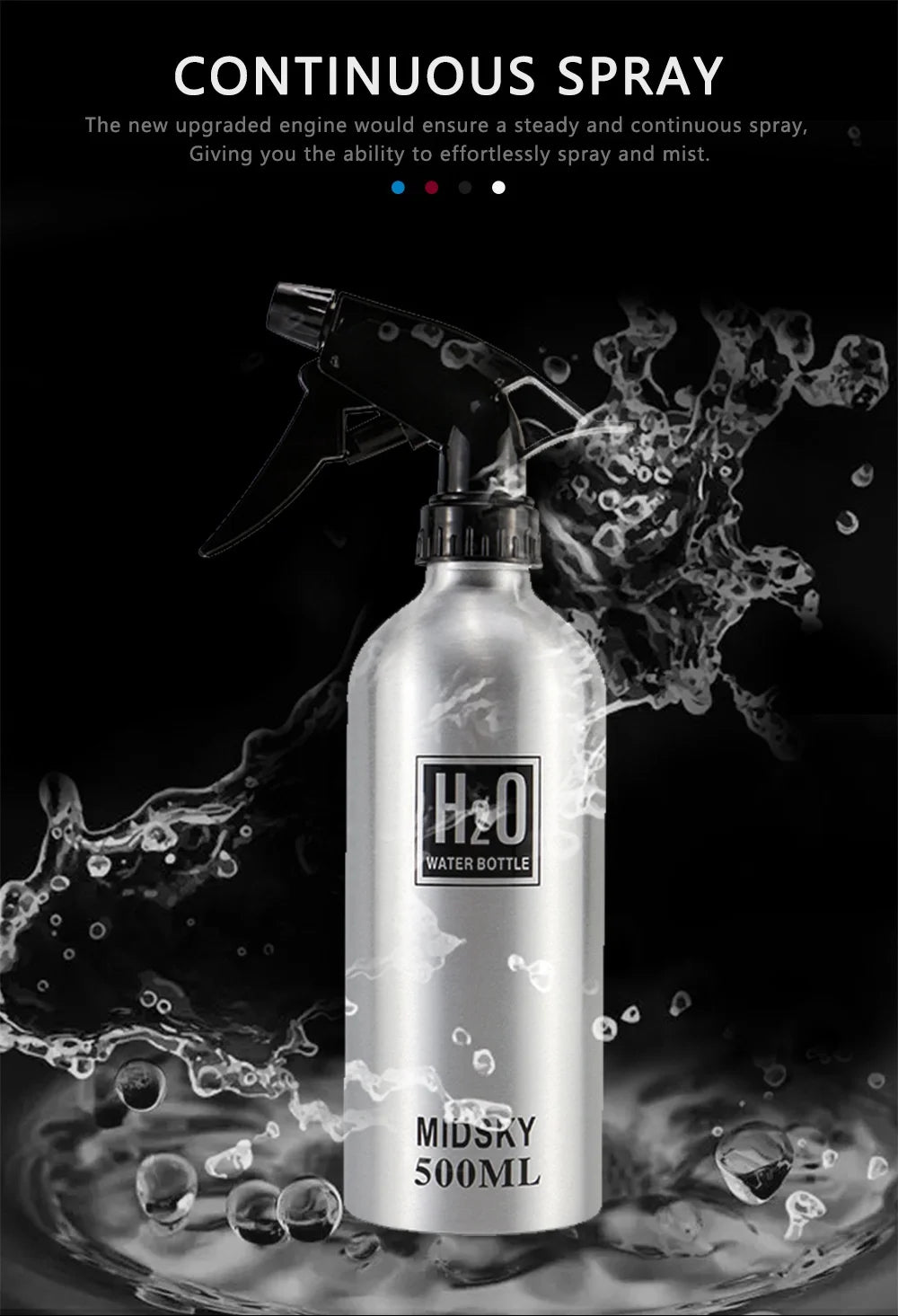 500ml Hairdressing Fine Mist Spray Empty Bottle High Pressure Retro Refillable Bottle Salon Hairdressing Makeup Tool