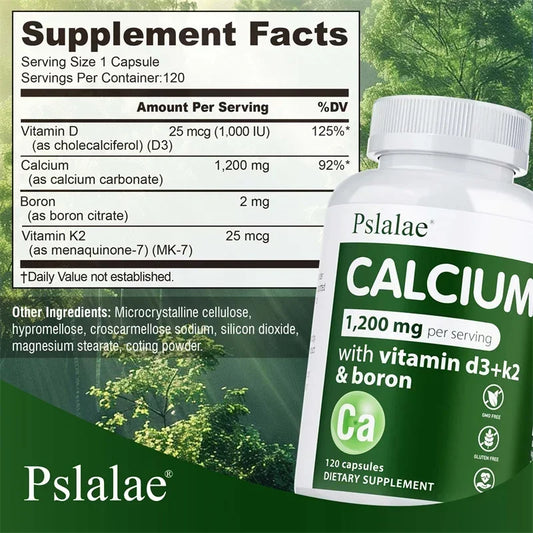 Calcium Supplement - Promotes Calcium Absorption, Boosts Energy, Strong Bones, Supports Heart & Muscle Health, Non-GMO