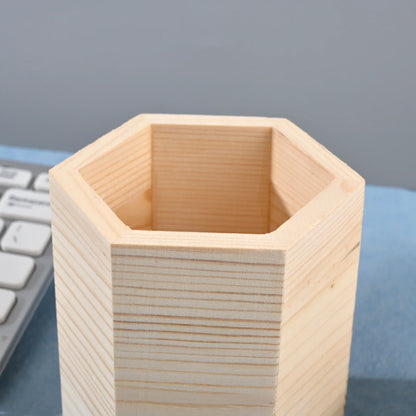 Wooden stationery storage box for pens, pencil cases, office pen holders, makeup brush containers, stationery supplies,