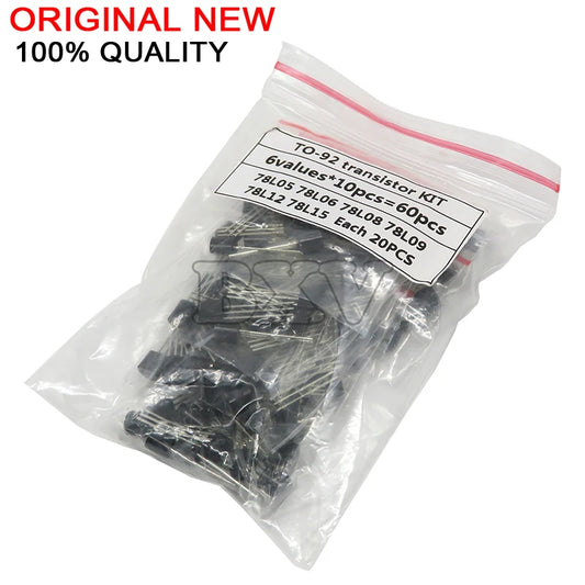 20PCS*6Values=120pcs 78L05 78L06 78L08 78L09 78L12 78L15 TO92 TO-92 Transistor Kit 78L Series Voltage Regulator Package Assorted