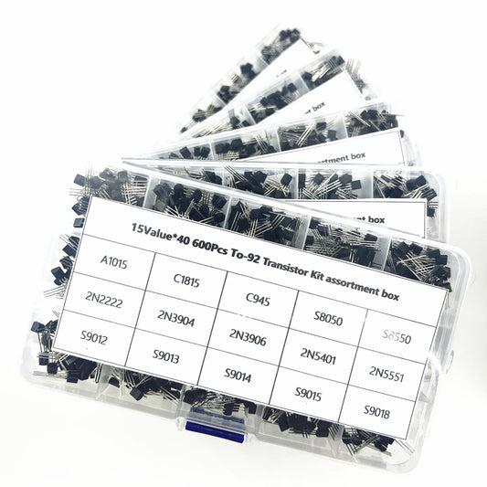 600Pcs TO-92 Transistor Kit assortment box A1015 C1815 S8050 8550 9012 9013 2N2222 3904 3906 C945 PNP/NPN Triode electronics Kit
