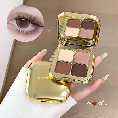 KAKASHOW 4 Colors Eyeshadow Palette Matte Shimmer Pearlescent Glitter Eye Shadow Long Lasting Easy To Color Eyes Makeup Palette