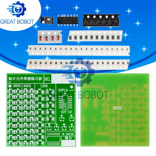 lectronic SMT SMD Component Welding Practice Board Soldering DIY Kit Resitor Diode Transistor By Start Learning
