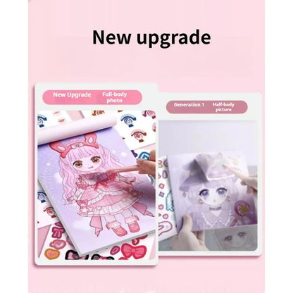 DIY Dress Up Sticker Girl Paper Doll Quiet Book Sweet Cool Girl Star Doll Change Clothes Scrapbook Craft Children's Makeup Book