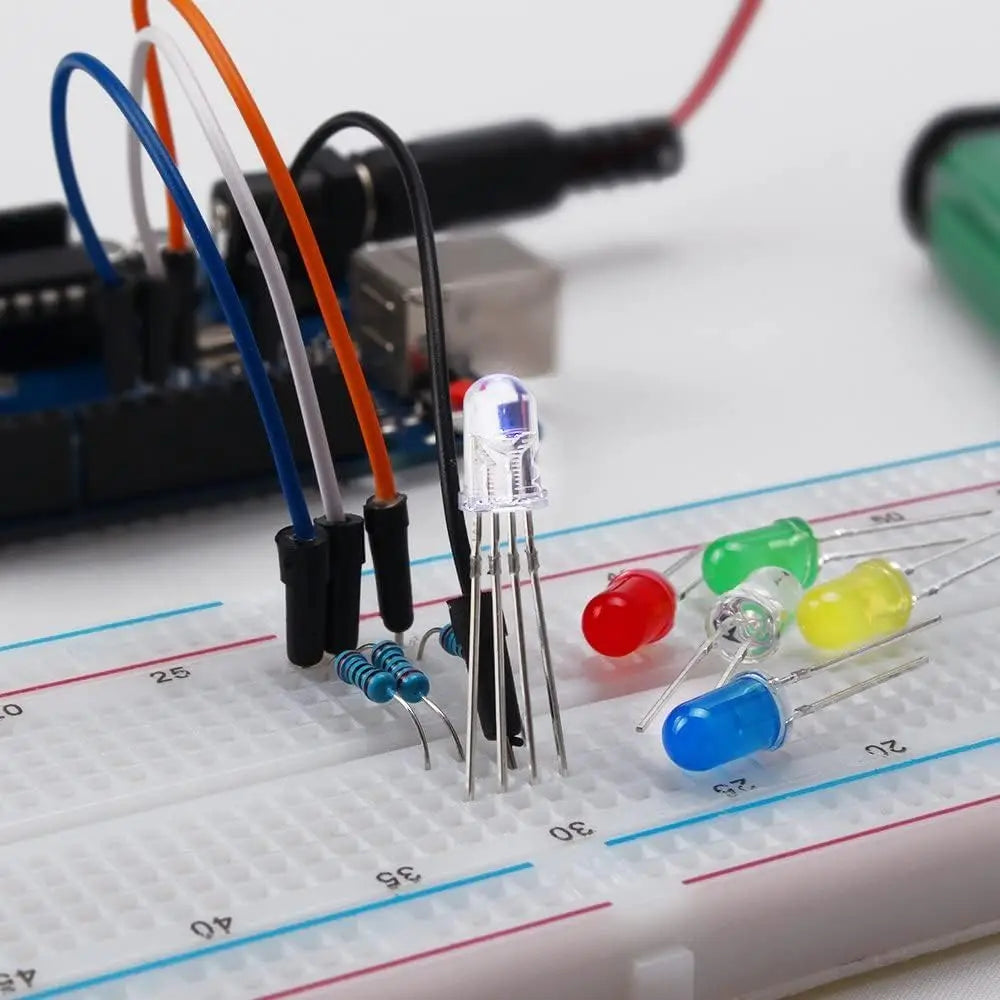 Electronics Component Fun Kit w/Power Supply Module, Jumper Wire, 830 tie-Points Breadboard, Precision Potentiometer,Resistor