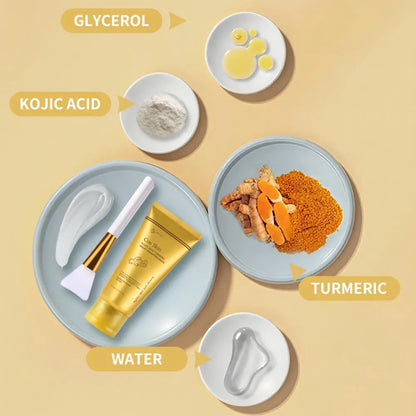 Kojic Acid Turmeric Overnight Wrapping Peel Off Mask Kit Nourish Hydrolyzed Collagen Glowing Skin Refresh Skin Firming Skincare