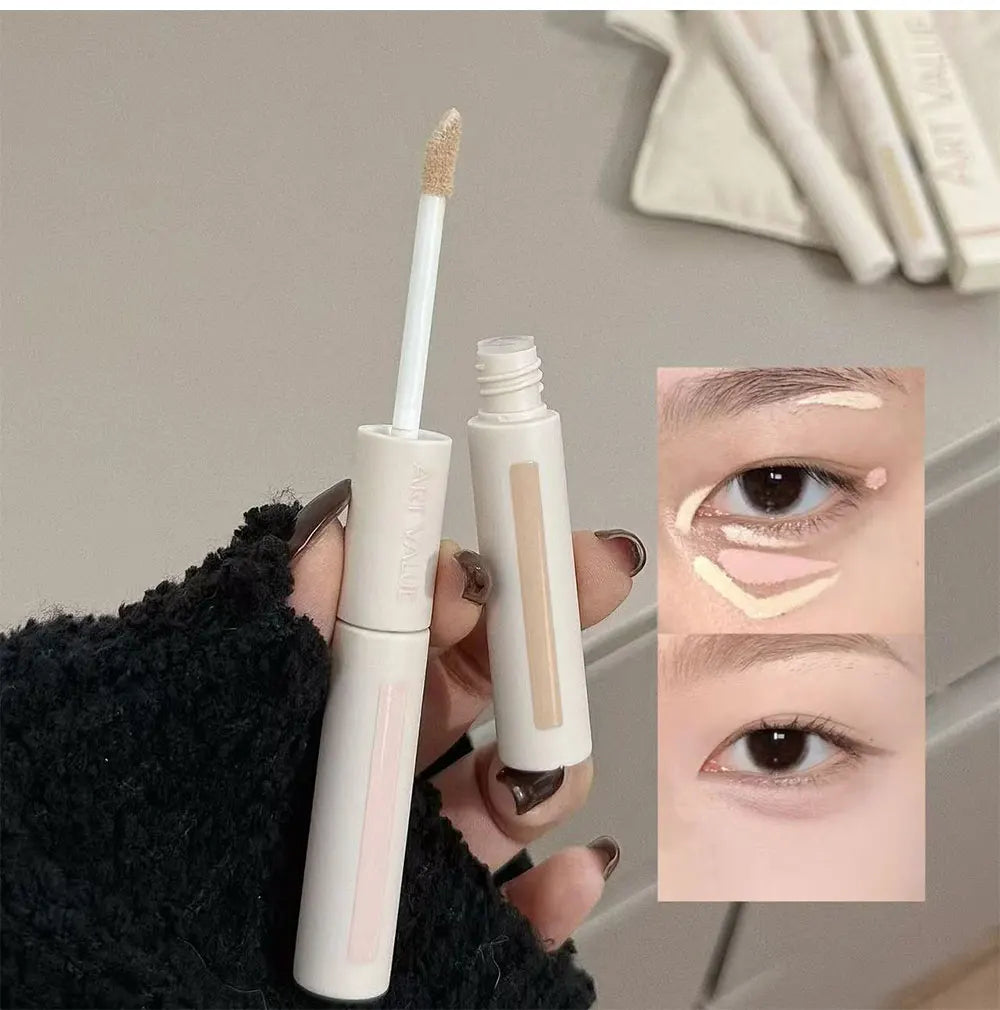 Dual End Concealer Stick Pink Liquid Brightening Contour Pen Correcting Penfor Under Eye & Face Sculpting Full Coverage Makeup